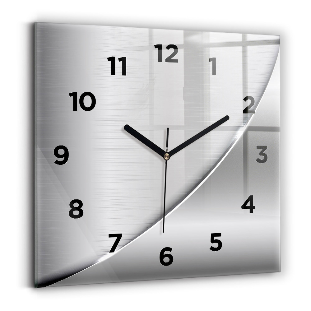 Ceas din sticlă pătrat Model argintiu