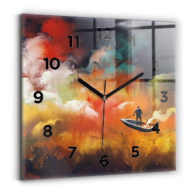 Ceas din sticlă pătrat Imagine abstractă