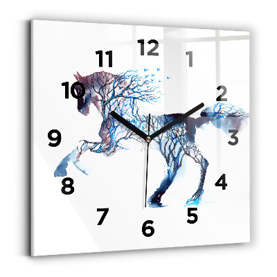 Ceas pătrat de perete din sticlă Natura animalului
