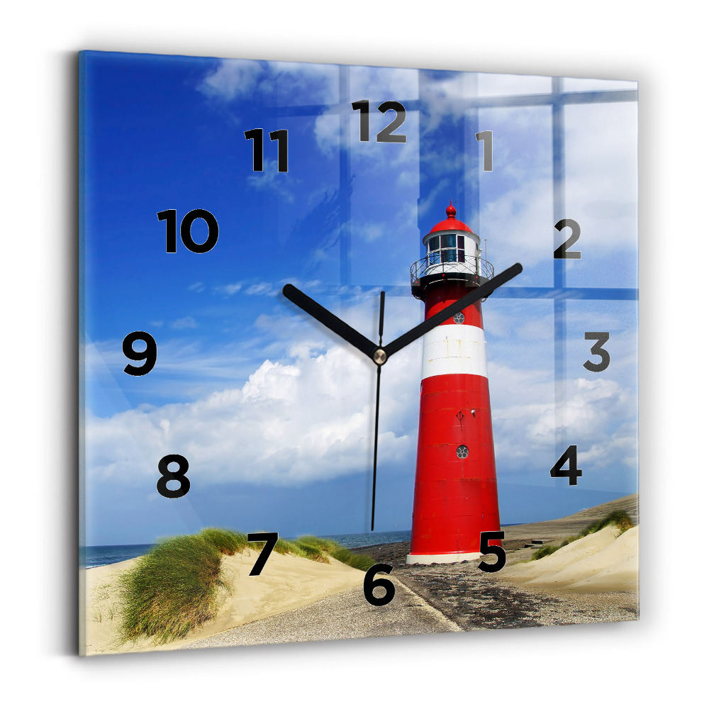 Ceas pătrat de perete din sticlă Far