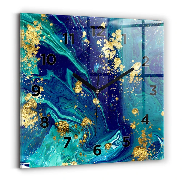 Ceas perete din sticlă pătrat Abstracția modernă