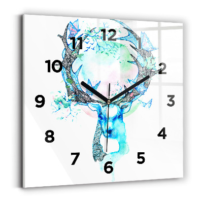 Ceas din sticlă pătrat Ilustrație de cerb