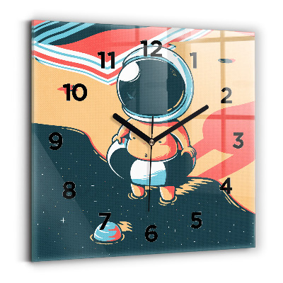 Ceas pătrat de perete din sticlă Imaginația copiilor