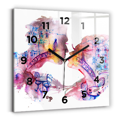 Ceas din sticlă pătrat Două Corpuri Un Suflet