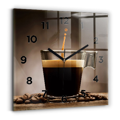 Ceas din sticlă pătrat ceașcă de cafea
