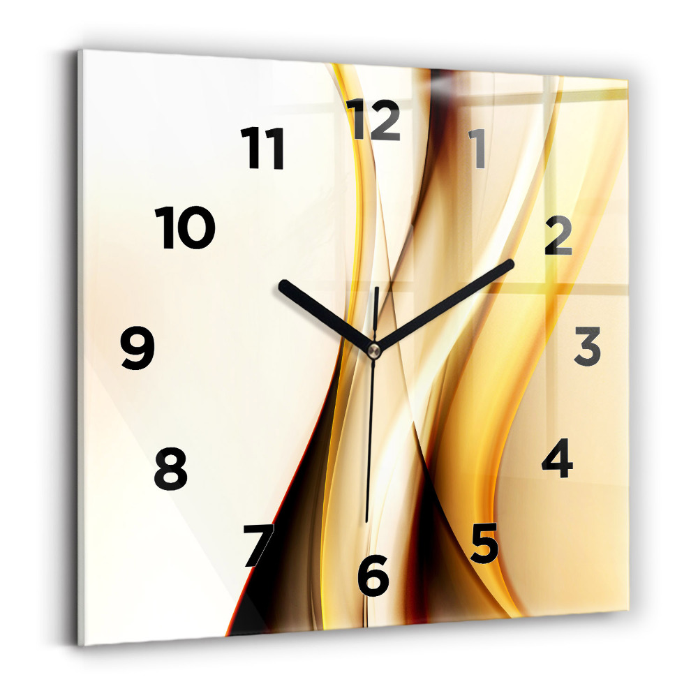 Ceas din sticlă pătrat Abstracția valurilor