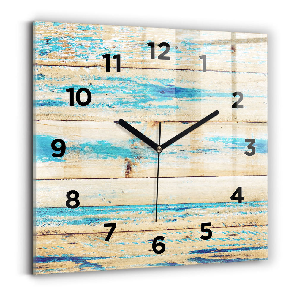 Ceas din sticlă pătrat Lemn zgâriat