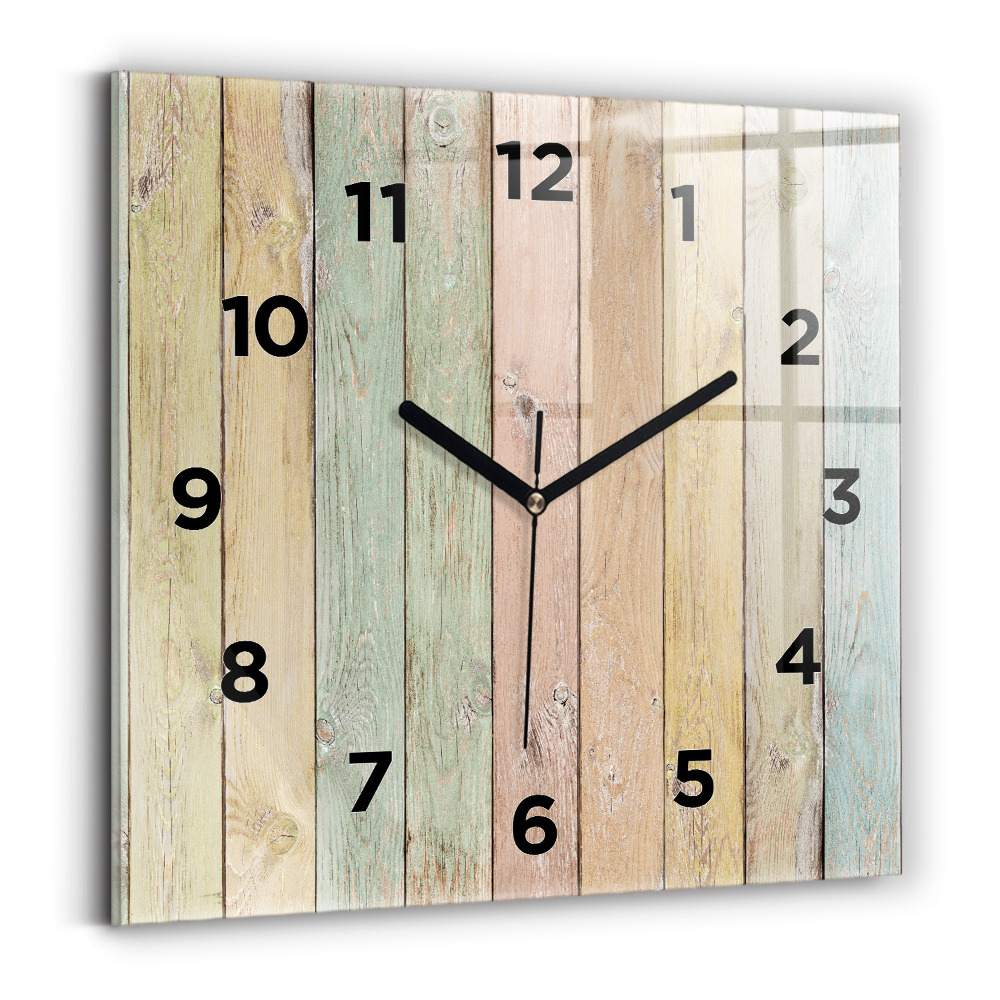 Ceas pătrat de perete din sticlă Plăci colorate