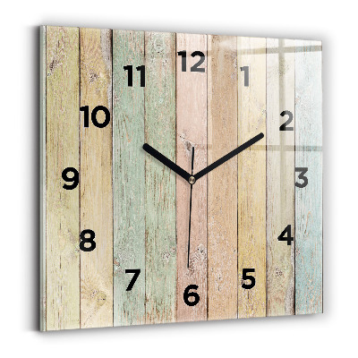 Ceas pătrat de perete din sticlă Plăci colorate