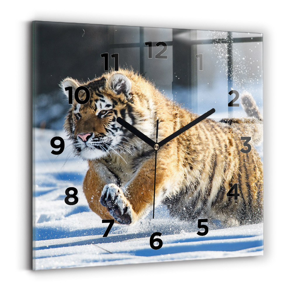 Ceas perete din sticlă pătrat Un pas curajos înainte