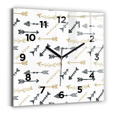 Ceas de sticlă pe perete pătrat Model geometric hipster