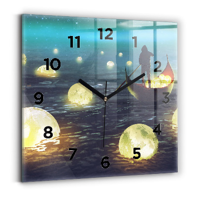 Ceas de sticlă pe perete pătrat Abstracția