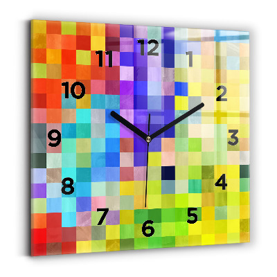 Ceas perete din sticlă pătrat Compoziție pătrată