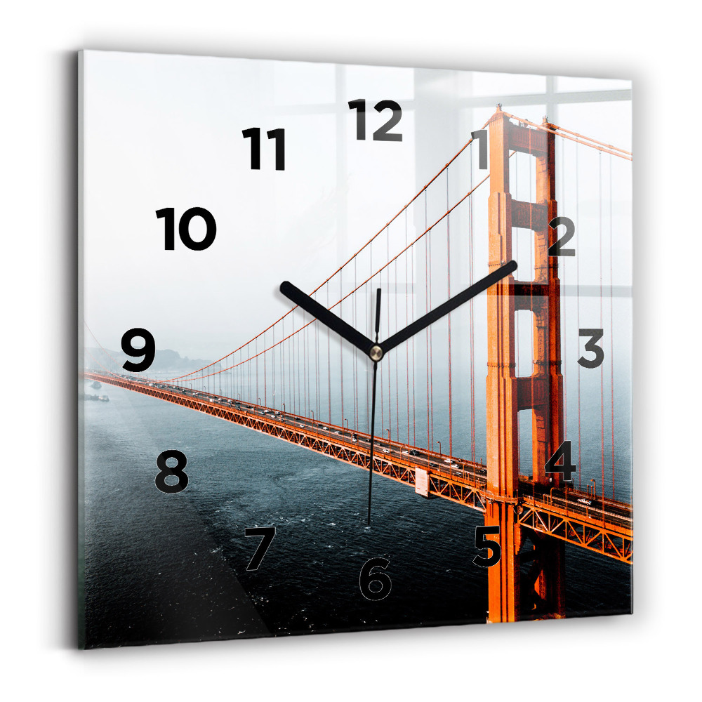 Ceas de sticlă pe perete pătrat pod Golden Gate