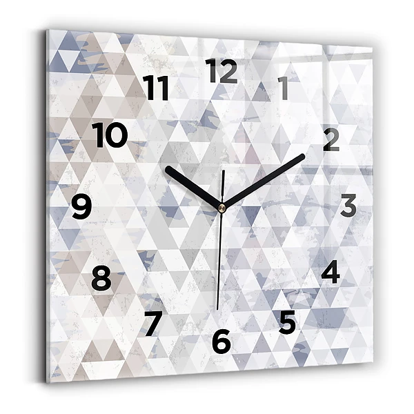 Ceas perete din sticlă pătrat Model geometric