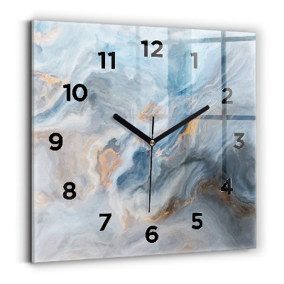 Ceas pătrat de perete din sticlă Model de marmură