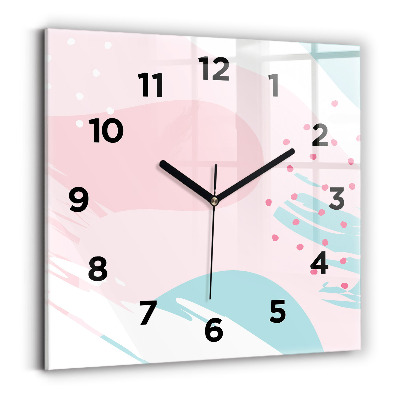 Ceas de sticlă pe perete pătrat Abstracția pastelului