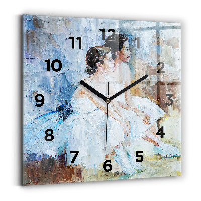 Ceas din sticlă pătrat Tinere balerine