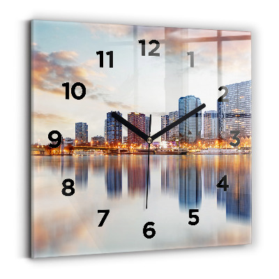 Ceas din sticlă pătrat Panoramă cu Turnul Eiffel