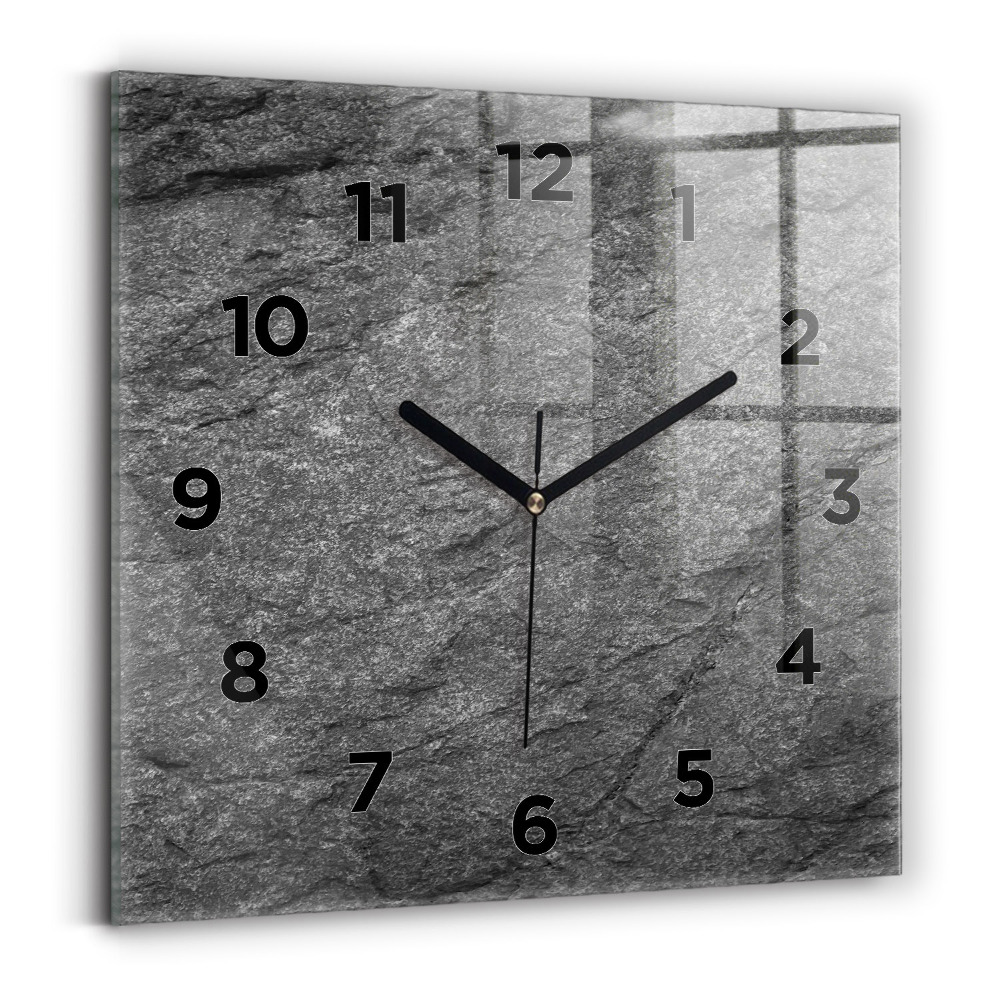 Ceas pătrat de perete din sticlă Roca vulcanica