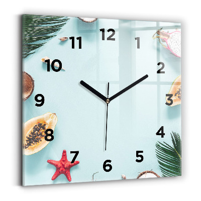 Ceas din sticlă pătrat Compoziție de vară