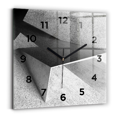 Ceas de sticlă pe perete pătrat Triunghiuri abstracte