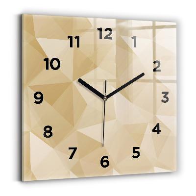 Ceas din sticlă pătrat Abstracția triunghiurilor