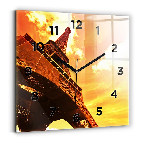 Ceas din sticlă pătrat Turnul Eiffel din Paris
