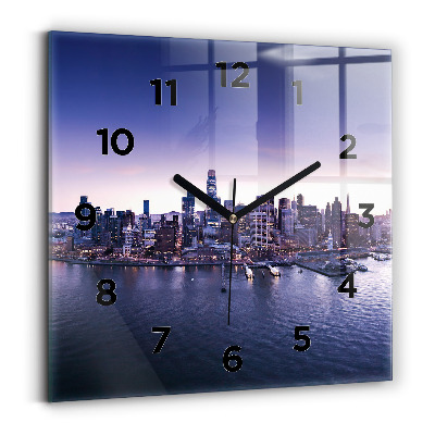 Ceas pătrat de perete din sticlă Vedere din San Francisco