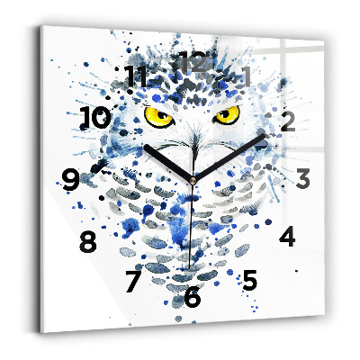 Ceas din sticlă pătrat Aspect de bufniță