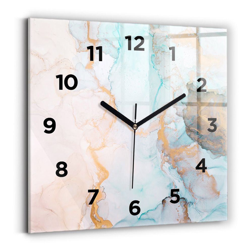 Ceas pătrat de perete din sticlă Imagine abstractă