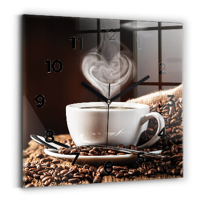 Ceas din sticlă pătrat ceașcă de cafea