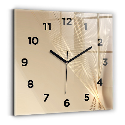 Ceas pătrat de perete din sticlă Lumină abstractă