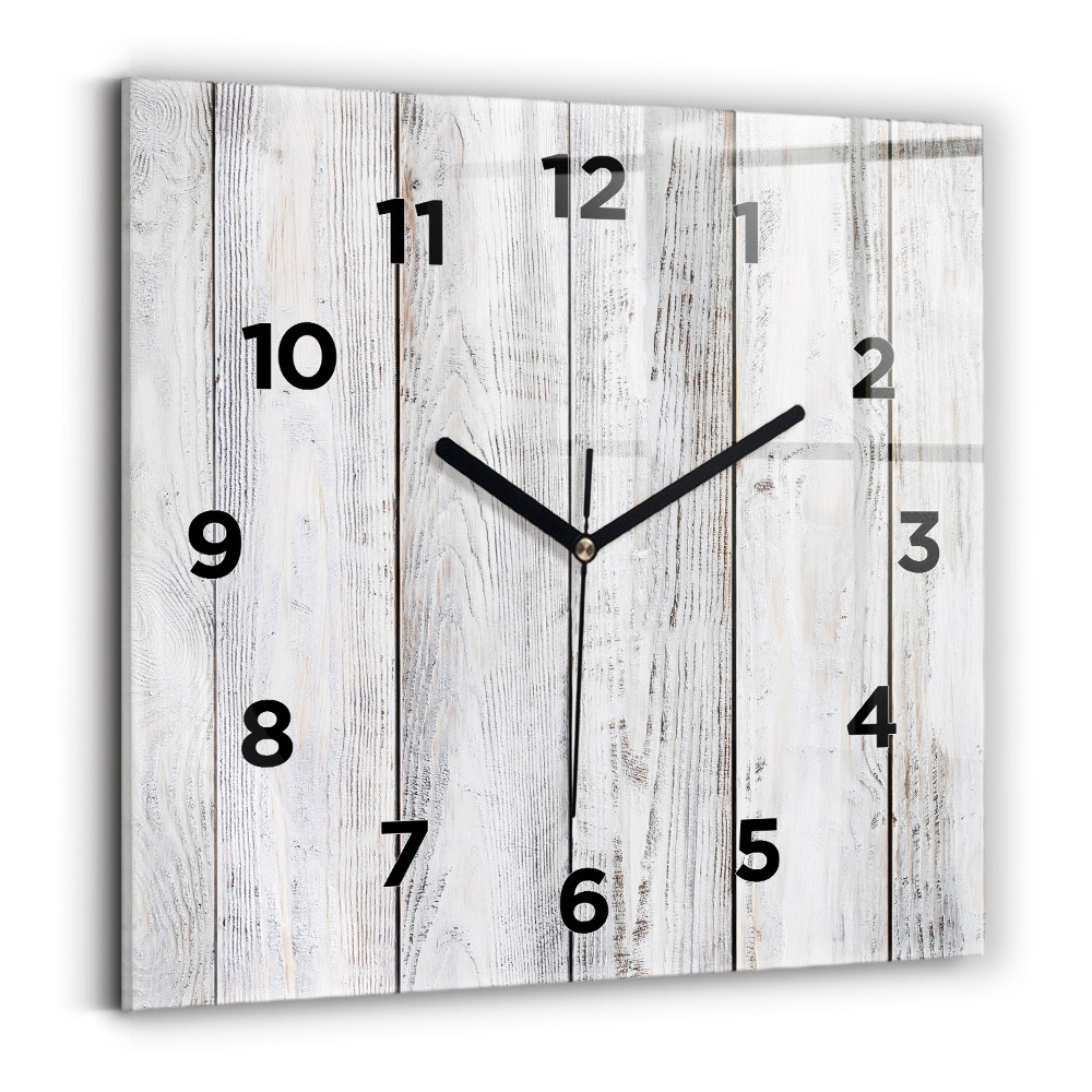Ceas de sticlă pe perete pătrat Scânduri vopsite