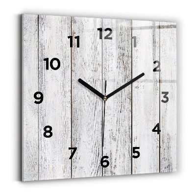 Ceas de sticlă pe perete pătrat Scânduri vopsite