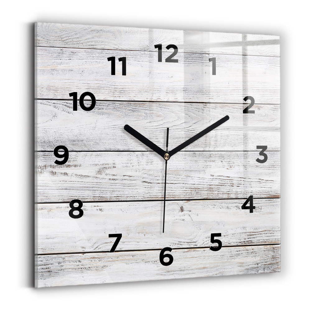 Ceas perete din sticlă pătrat Scânduri vopsite