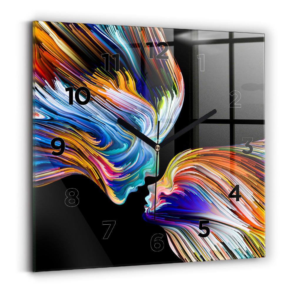 Ceas de sticlă pe perete pătrat Artă emoțională
