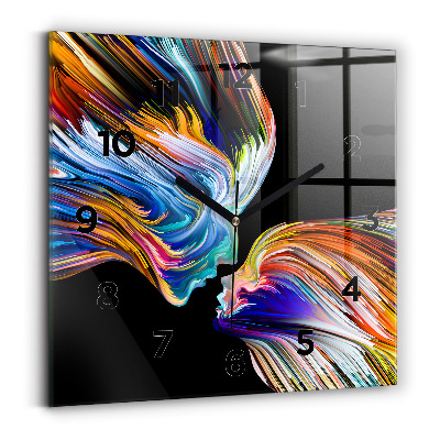 Ceas de sticlă pe perete pătrat Artă emoțională