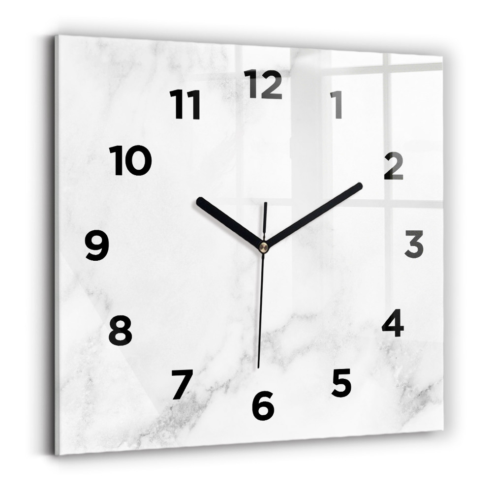 Ceas din sticlă pătrat Marmură elegantă