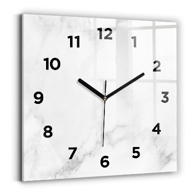 Ceas din sticlă pătrat Marmură elegantă