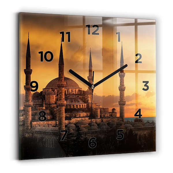 Ceas pătrat de perete din sticlă Moscheea din Istanbul
