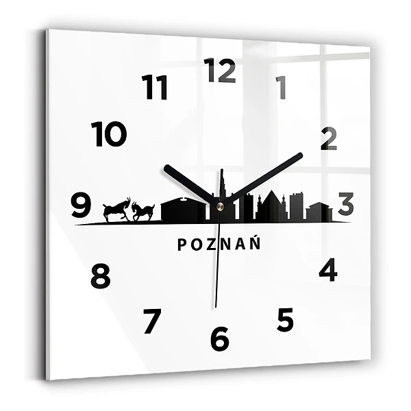 Ceas din sticlă pătrat Grafică panoramică Poznań