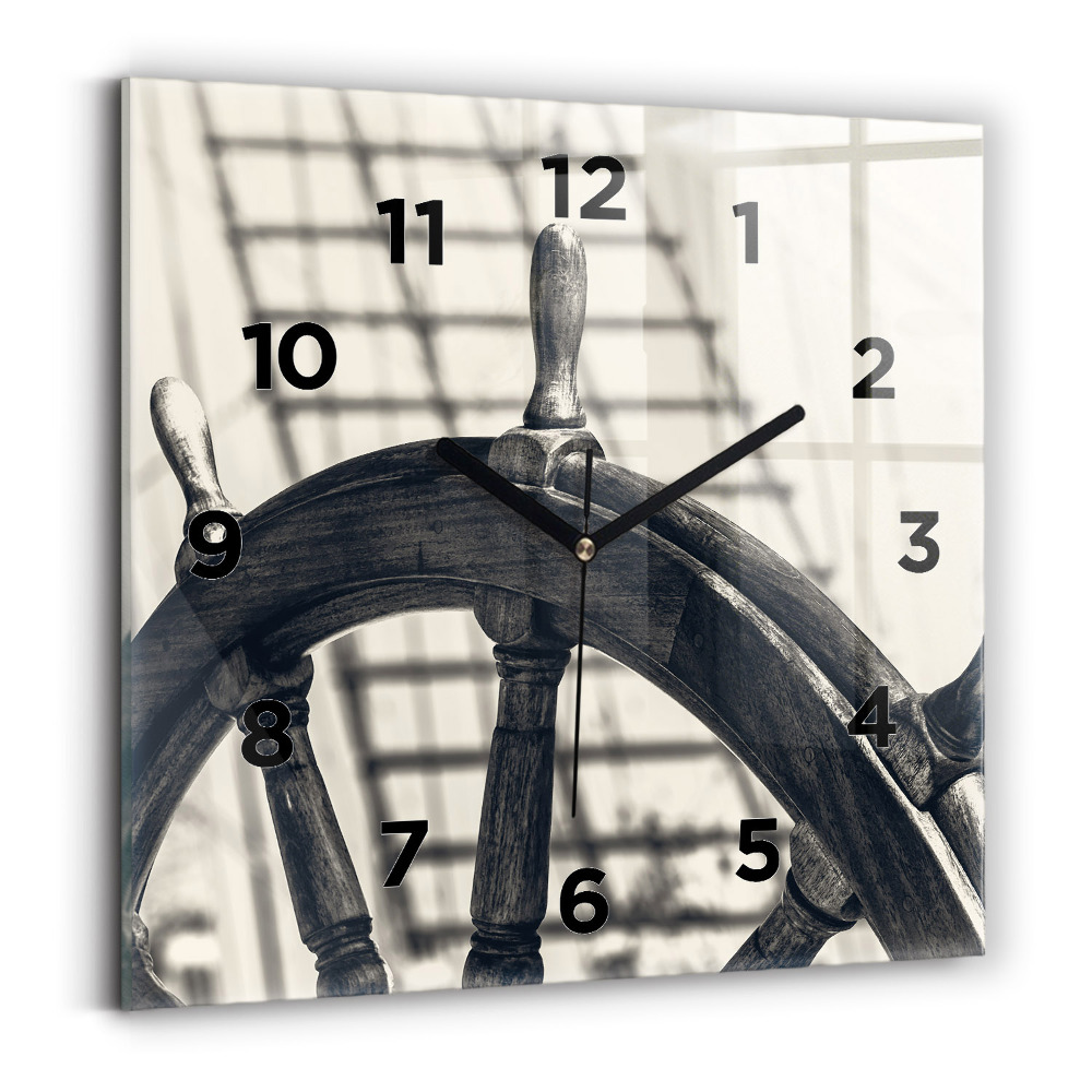Ceas perete din sticlă pătrat Nava veche