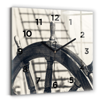 Ceas perete din sticlă pătrat Nava veche