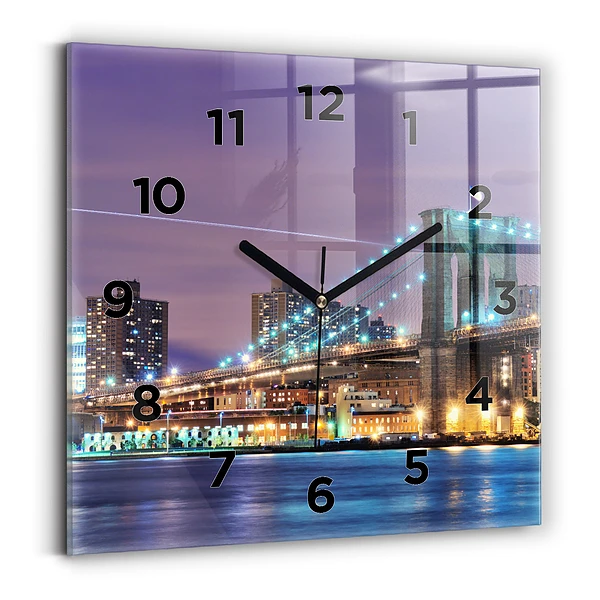 Ceas din sticlă pătrat Podul Brooklyn și East River