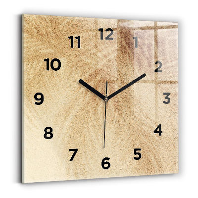 Ceas din sticlă pătrat Abstracția aurie