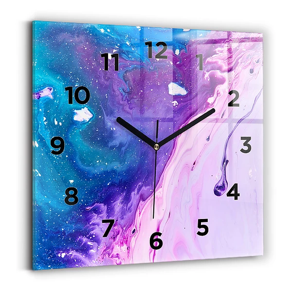 Ceas din sticlă pătrat Fundal colorat