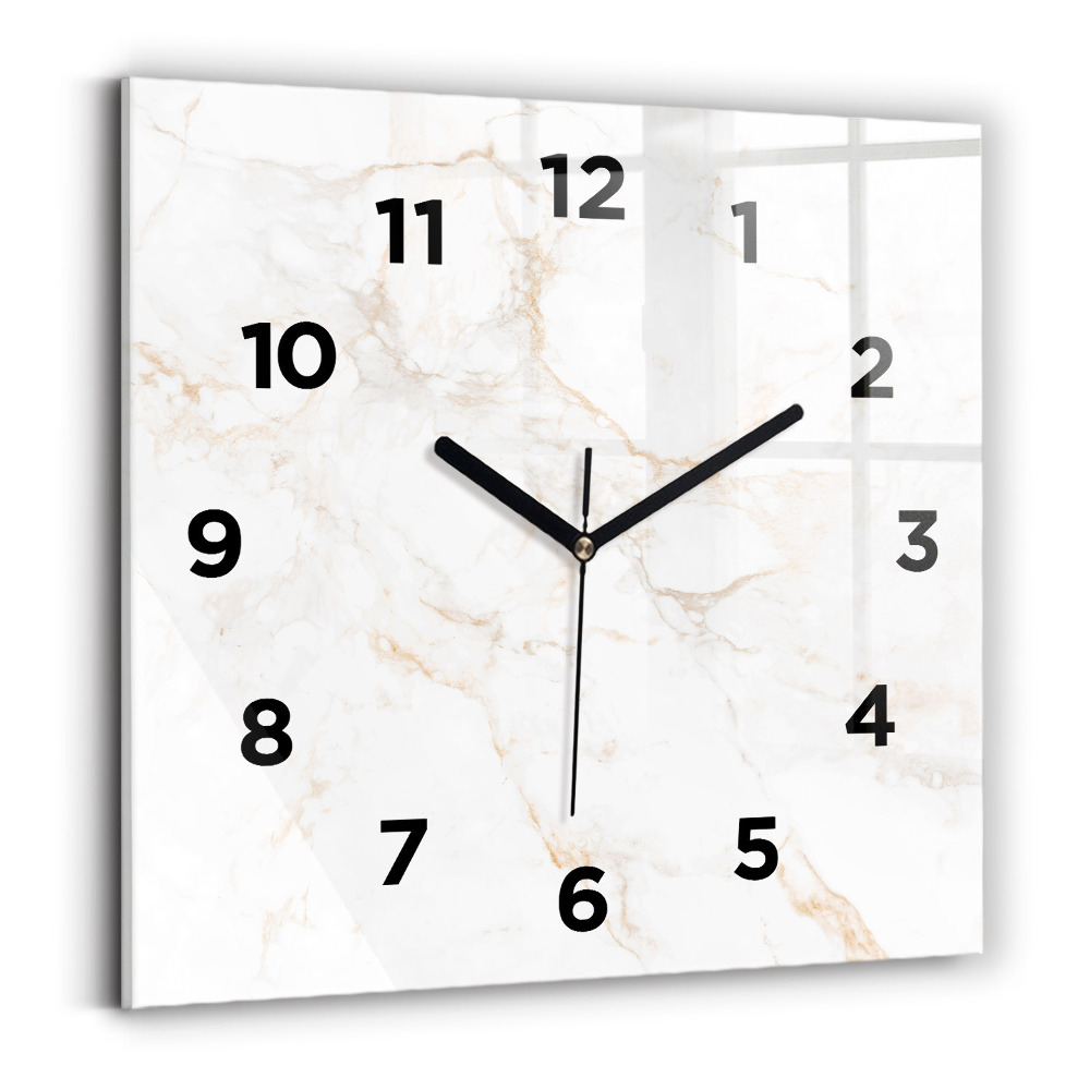 Ceas din sticlă pătrat Marmură elegantă