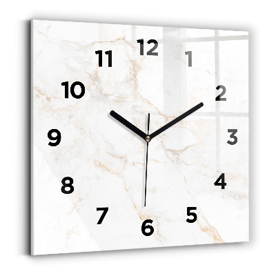 Ceas din sticlă pătrat Marmură elegantă