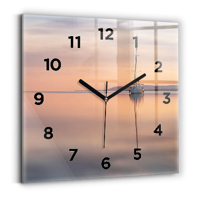 Ceas pătrat de perete din sticlă Lacul Balaton SUA